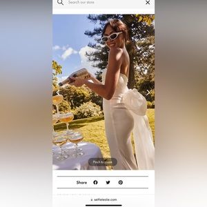 Selfie leslie “ALWAYS AND FOREVER BOW BACK MIDI DRESS WHITE”